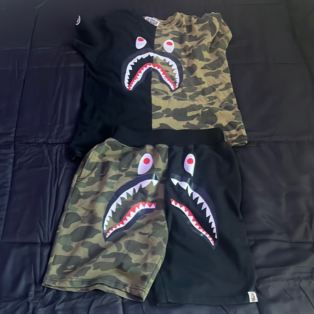 I am selling a bape(bathing ape matching shirt and shorts